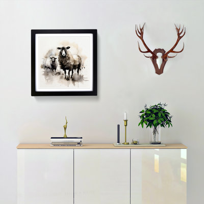 Sheep Ink Wash No.1 - Framed Print