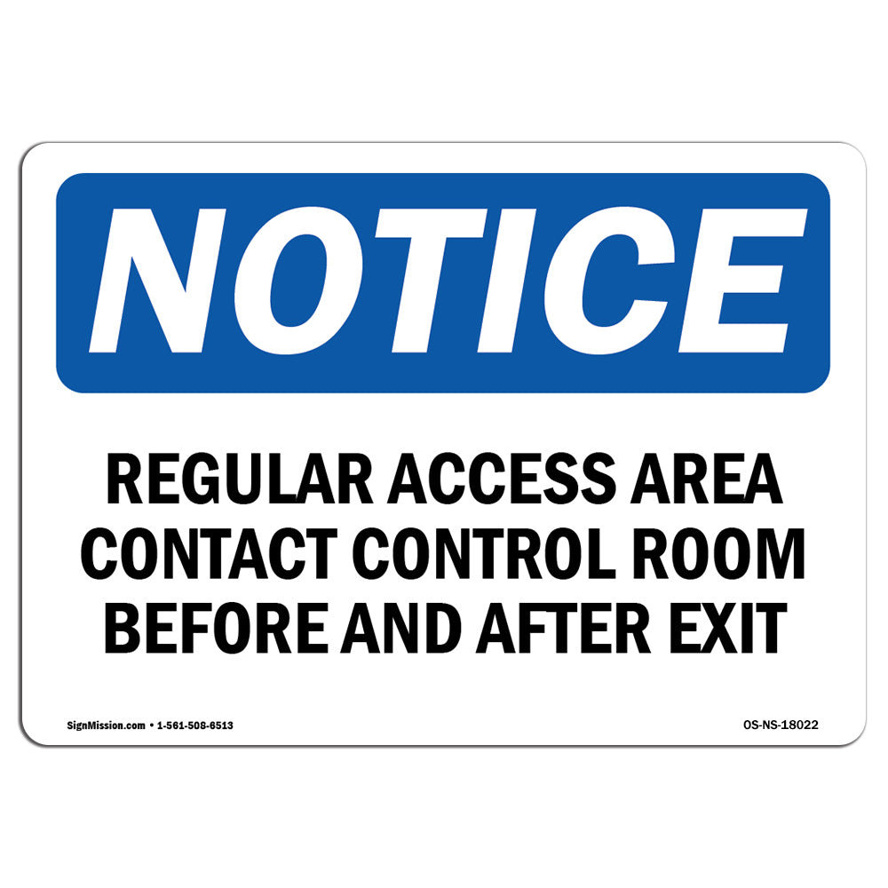 SignMission Regulated Access Area Contact Control Room Sign | Wayfair