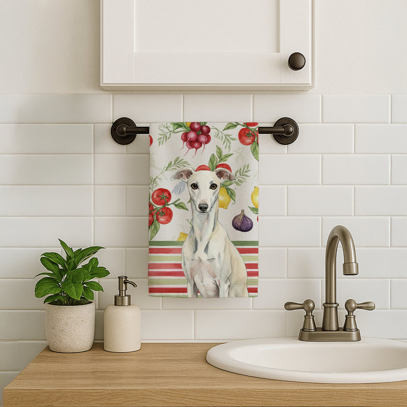 Torchon blanc Whippet, White Whippet