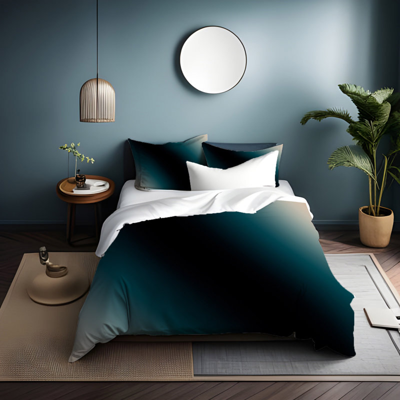 Ensemble de housse de couette , Housse de couette simple + 1 taie décorative pour