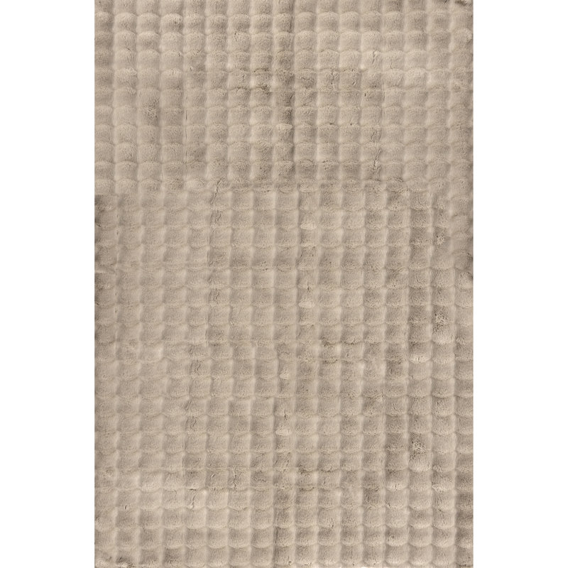 Jeni SuperiorWash Solid Faux Rabbit Machine Washable Area Rug, Rectangle 2' x 3'