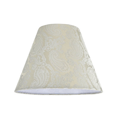 Abat-jour empire en tissu texturé jacquard 11 po H (araignée) de couleur taupe