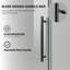 Cabine de douche coulissante sans cadre de l 48 po x P 34 po x H 76 po avec verre transparent noir mat de 3/8 po-129741561-130127106