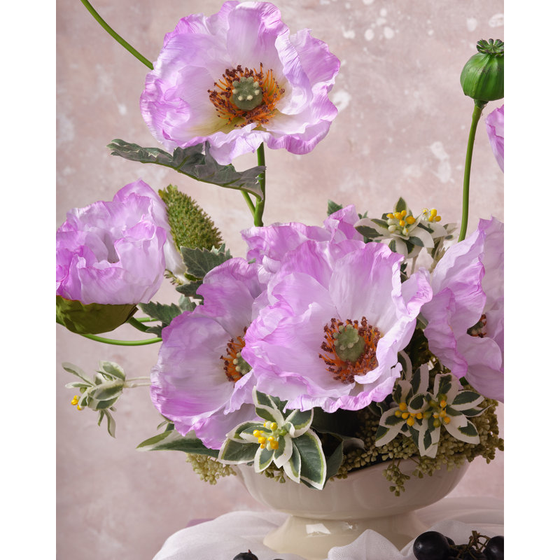 Fleurs de pavot artificielles 15 po - mauve (ensemble de 18)