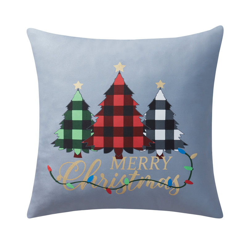Christmas Tree 18" x 18" Foil Holiday Decorative Pillow