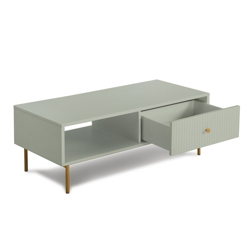 Four Leg Coffee Table with Storage, Blue