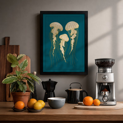 Three Jellyfish Coastal - Framed Print