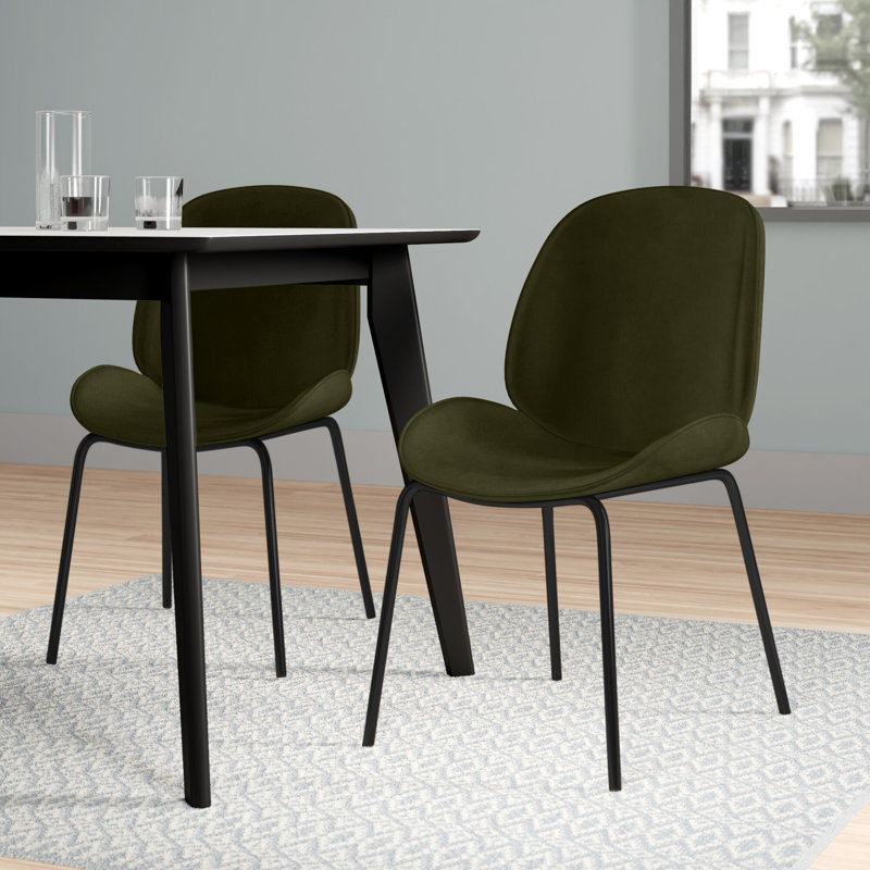 Lawson 58.0cm H Velvet Upholstered Side Chair, Black, Burgundy
