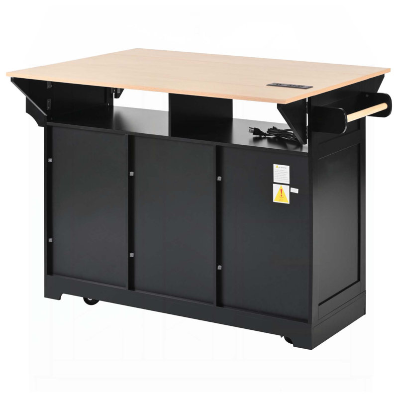Versatile Folding Kitchen Island with Multiple Functions and Storage