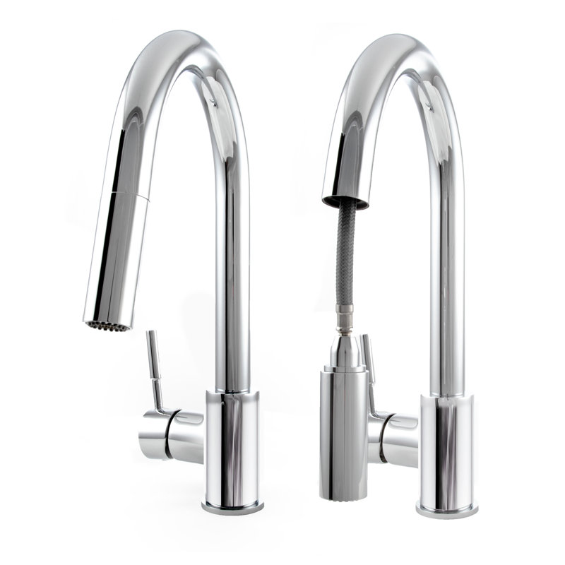 Arthur Single Handle Kitchen Faucet with Side Spray and Accessories, Chrome