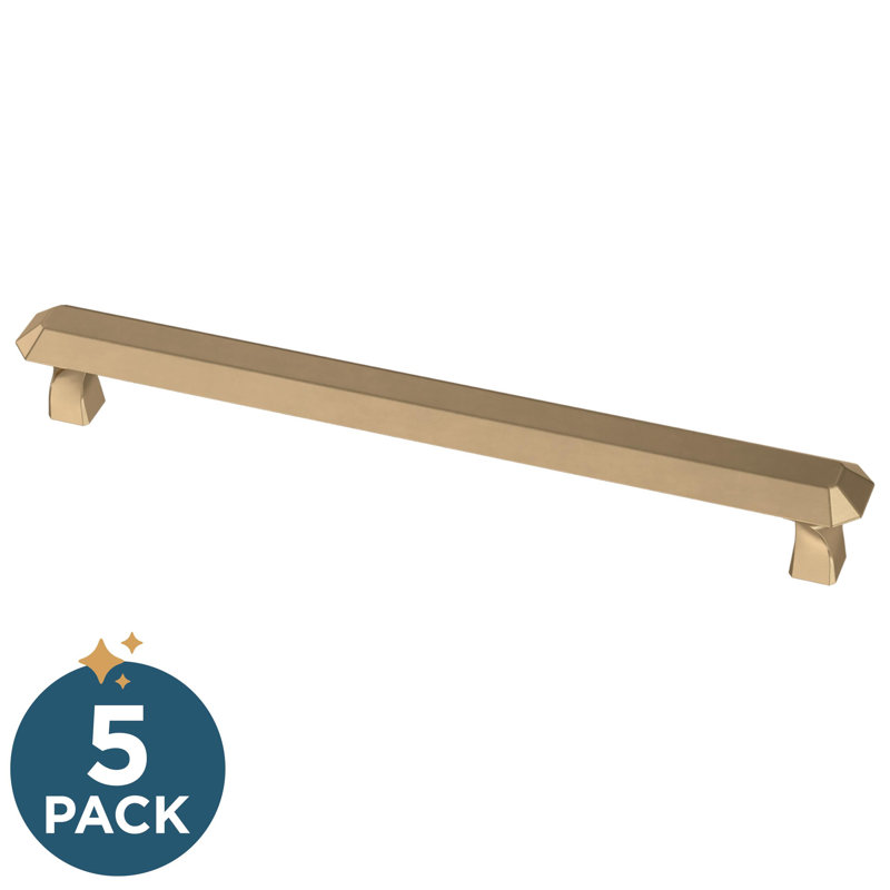 Champagne Bronze Brass Bar Pulls with Mounting Hardware, Set of 5