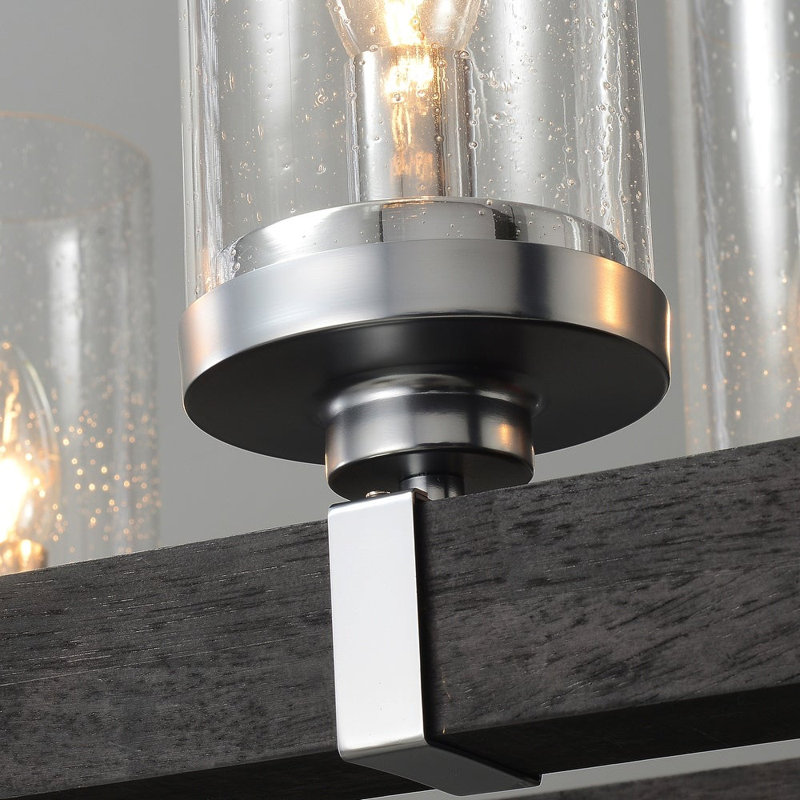 Messer 6 - Light Statement Rectangle Chandelier, Chrome/Black