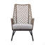 Chaise longue d'intérieur en acier pour l'extérieur avec corde et coussin truffe-373441347