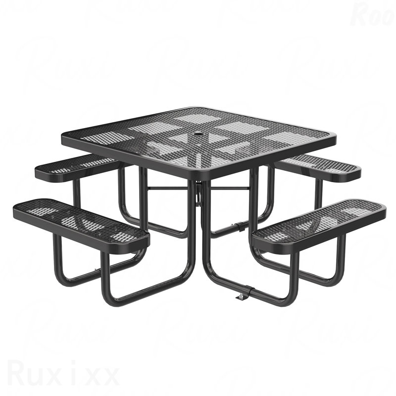 Table de pique-nique carrée 46 po, Noir