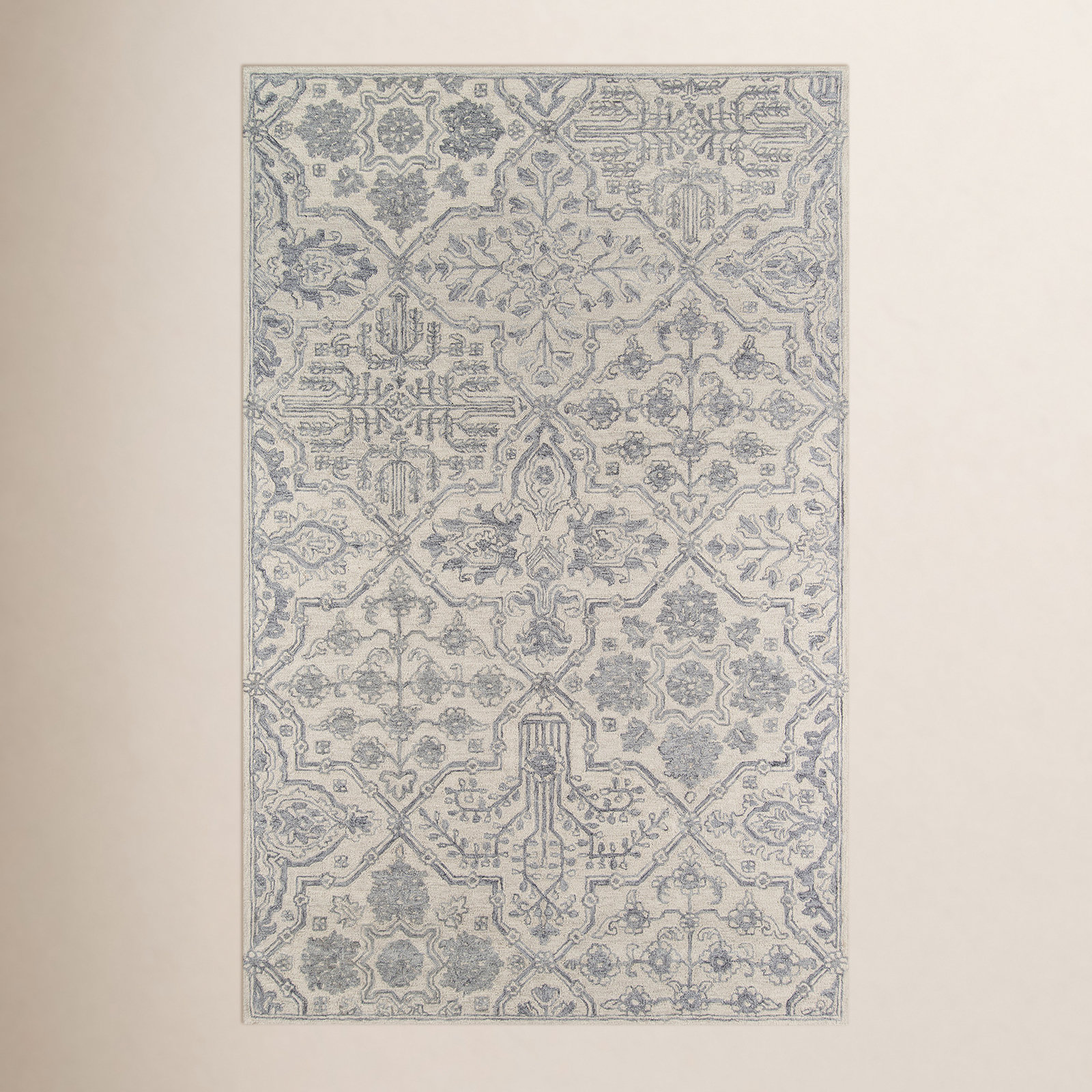 Cece Gray Hand-Tufted Wool Floral Rug, Rectangle 8' x 11'