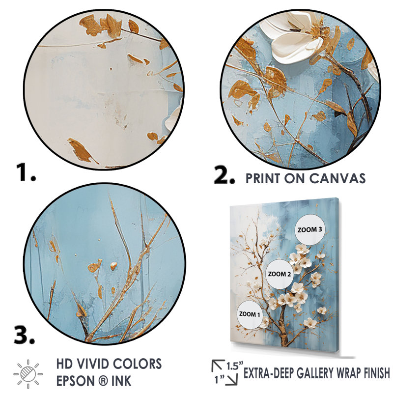 Cornouiller blanc en fleurs, Cadre simple argenté, H 44 po x l 34 po x P 1,5 po