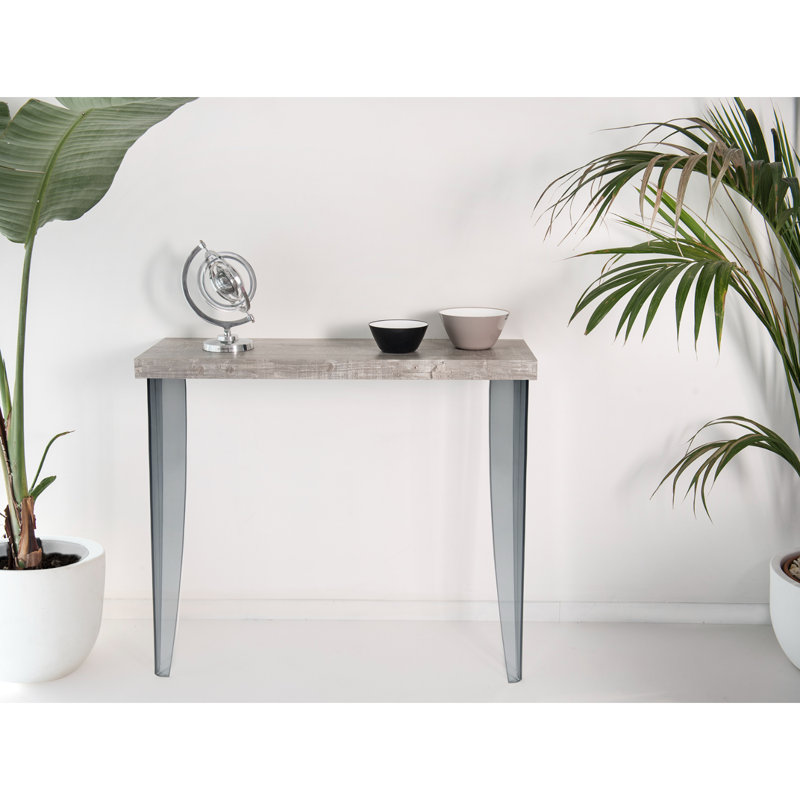 Ostrowski 100cm Solid Wood Top Console Table, Grey, Fume