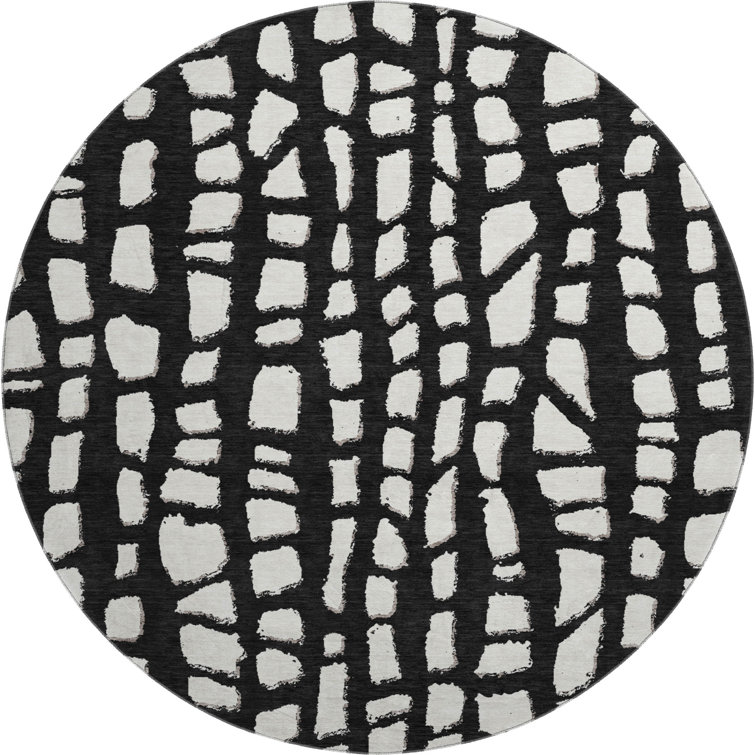 Premium Machine Washable Prisco Black Rug