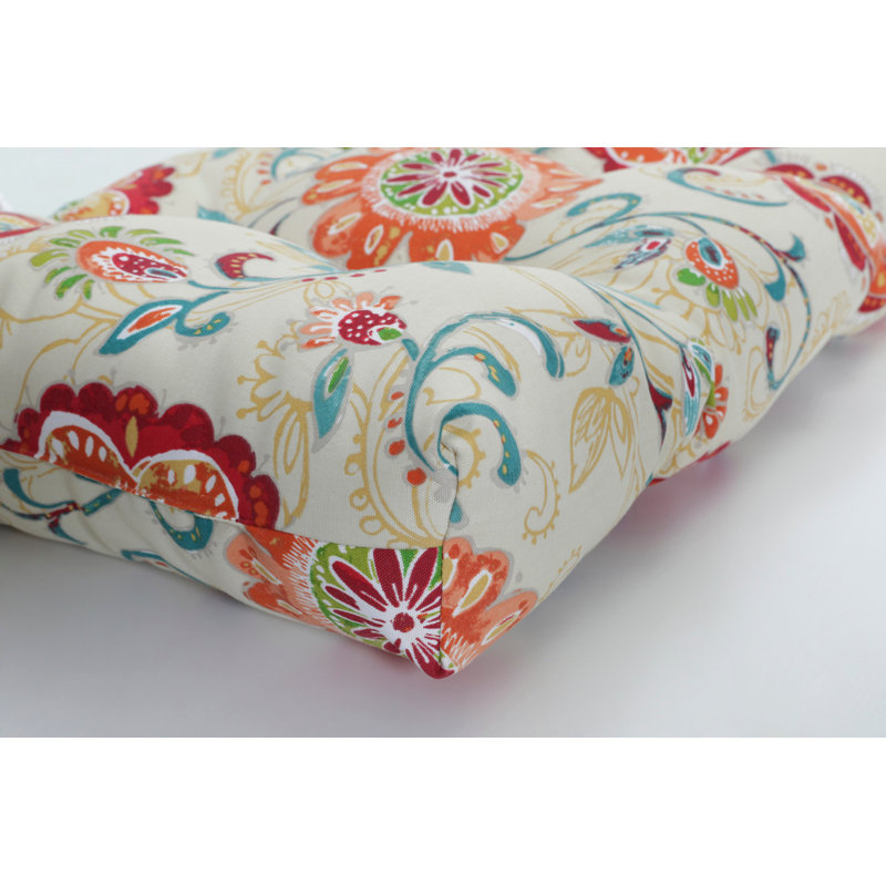 Outdoor Bench Seat Cushion, 48" W, Red/White/Blue