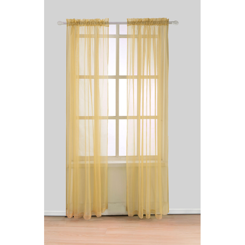Jonson Sheer Curtains / Drapes Pair, Gold