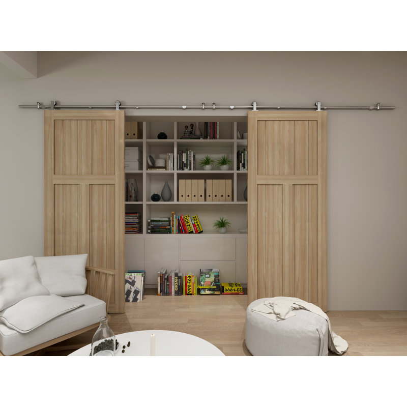 84'' Unfinished Knotty Pine Solid Wood Paneled Barn Door
