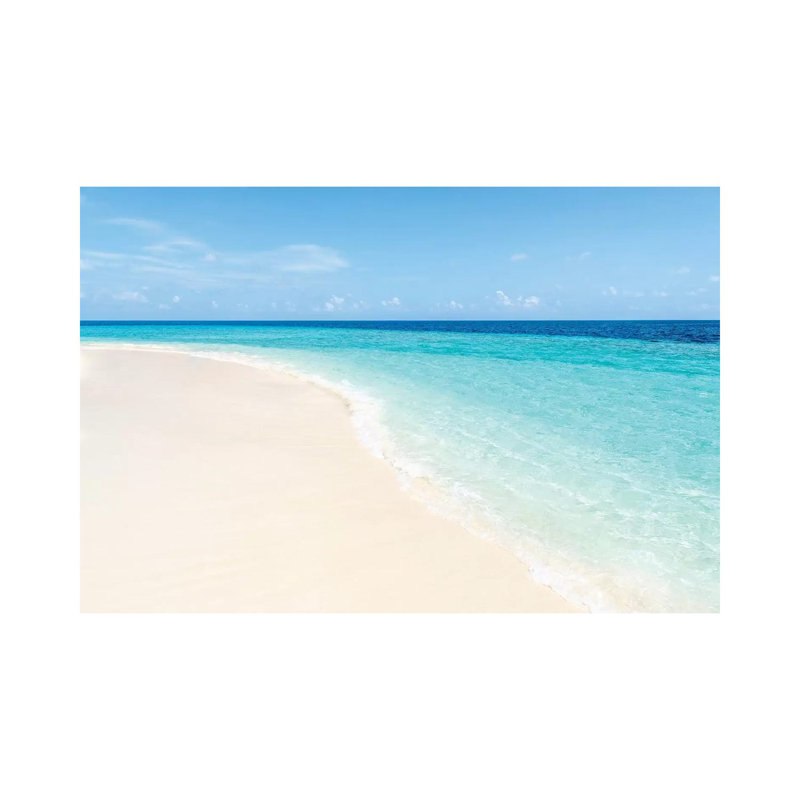 Turquoise Water And White Sand On The Maldives 1 Piece Wrapped Canvas Wall Art, 20.32cm H x 30.48cm W