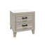 Ensemble de chambre pour grand lit, blanc délavé, bois noir, ensemble de 3 pièces avec 2 tables de chevet-131012786