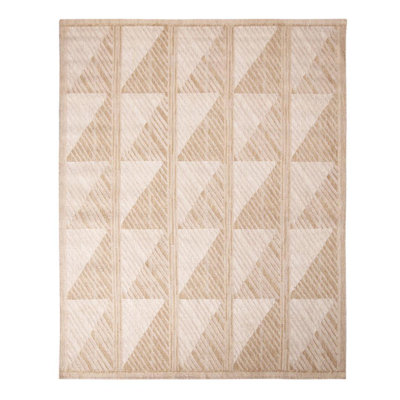 Rug & Kilim’S Scandinavian-Inspired Tan Peach And White Natural Wool Rug