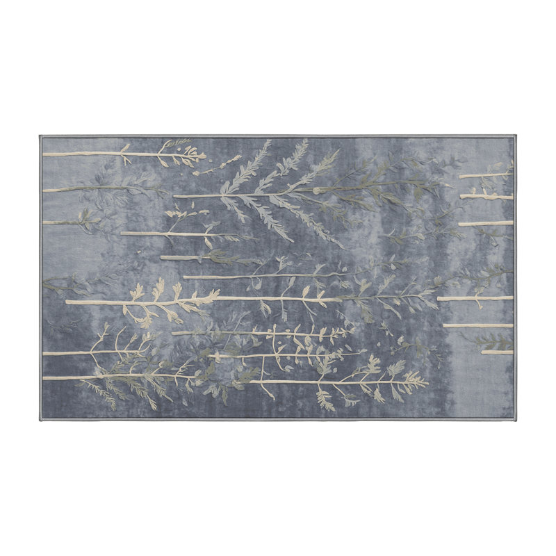 Tapis gris lavable à la machine, Rectangle 8 pi x 10 pi