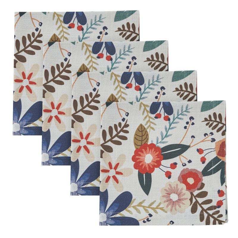  Off-White Indie Boho Napkin Set of 4