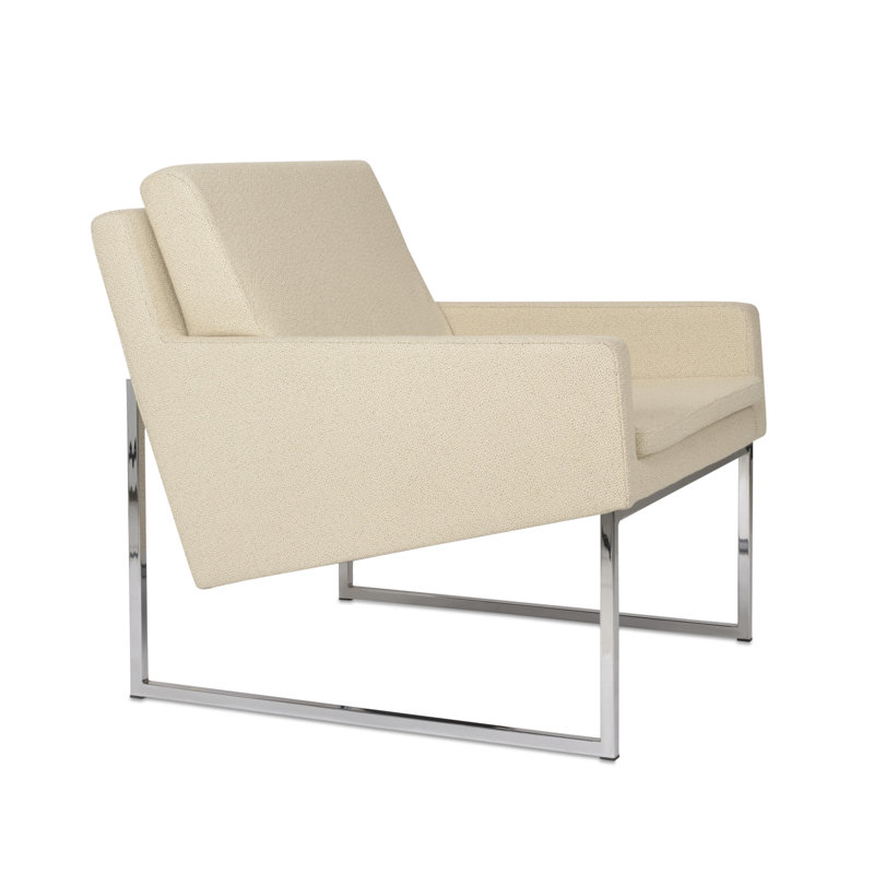 Fauteuil Nova en métal et laine, Marron foncé