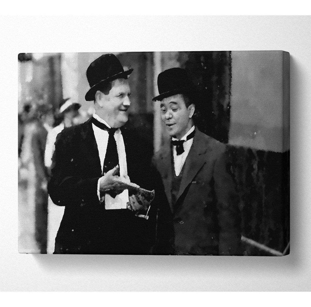 Laurel und Hardy Street Walk - Leinwanddrucke auf Leinwand