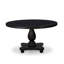 La table de petit déjeuner avec plateau rond en bois d'acacia et base piédestal élégante - Finition noire sablée-1154334040-1154334042-1156809875