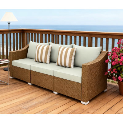 Outdoor Furniture With Cushions And Throw Pillows Hand-woven All-weather Durability Comfortable Seating For Party Patio Couch Design Barbecue