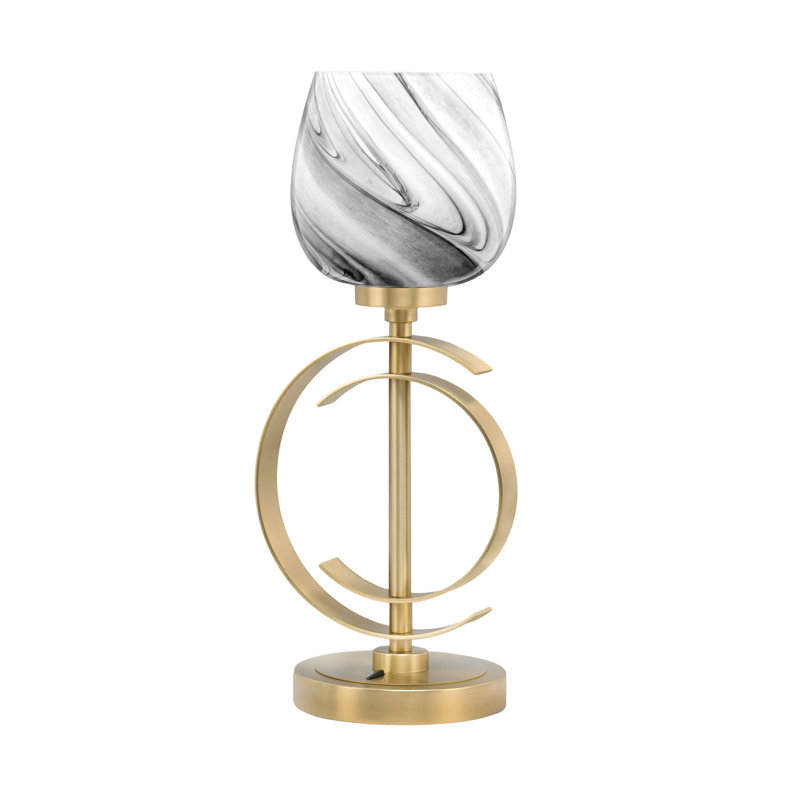 Lampe de table en acier inoxydable Vyshnavi, Laiton