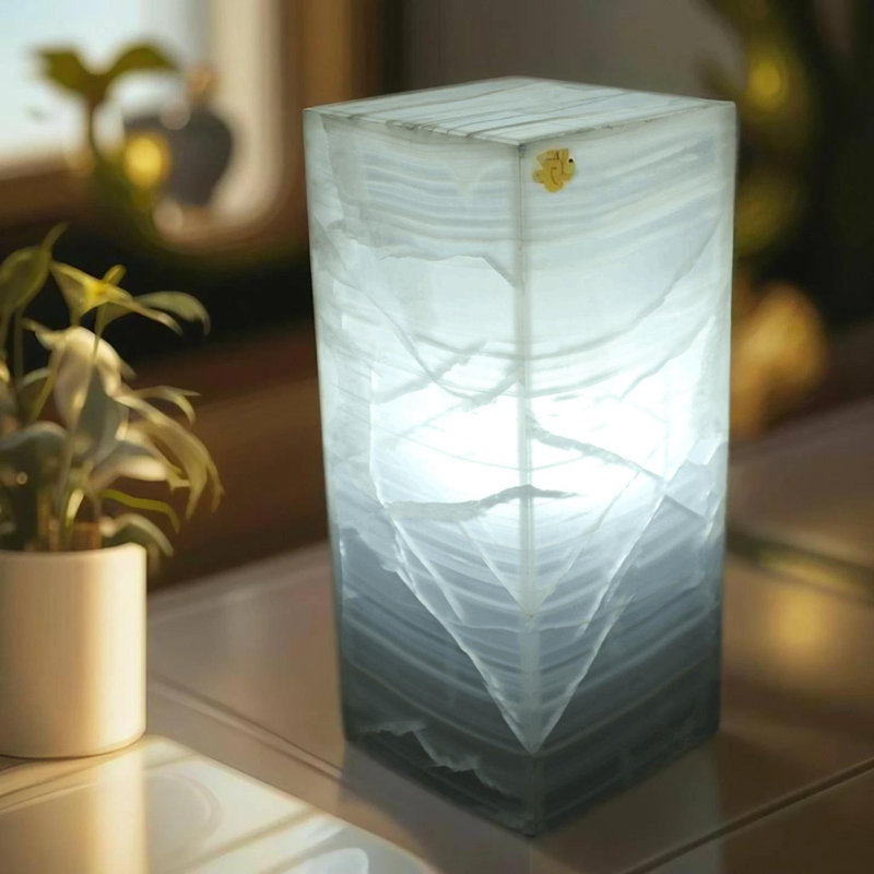 Kinetic White Onyx Lamp