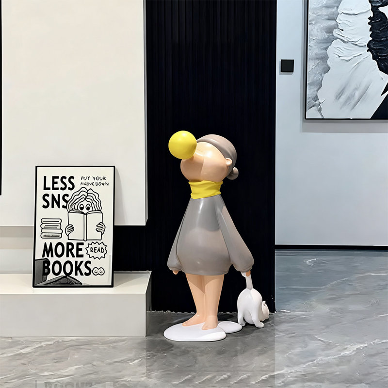 Figurines et objets décoratifs modernes en résine, Gris