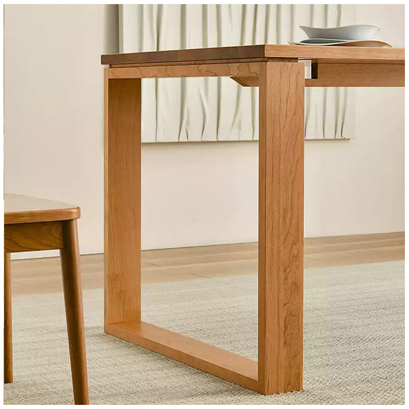 Ensemble de tables rétro et élégantes en bois massif, H 29,52 po x L 70,86 po x l 31,49 po