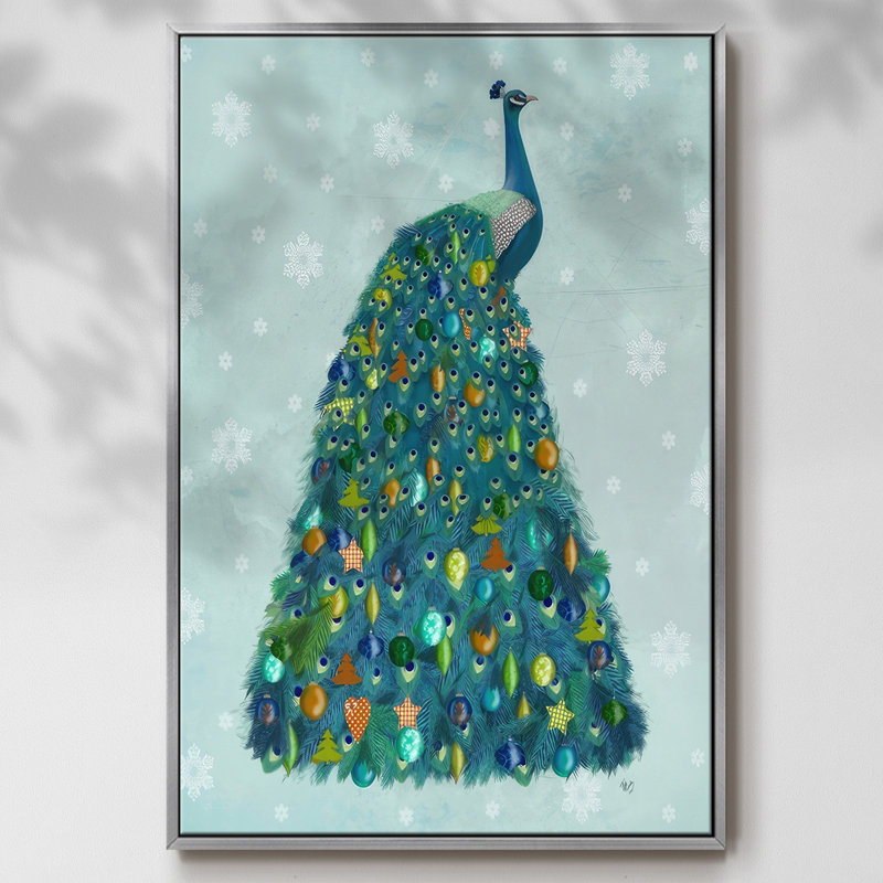 Arbre de Noël Christmas Peacock, Gris, H 41 po x l 27 po x P 1,5 po