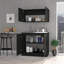 Armoire, deux tablettes noires
