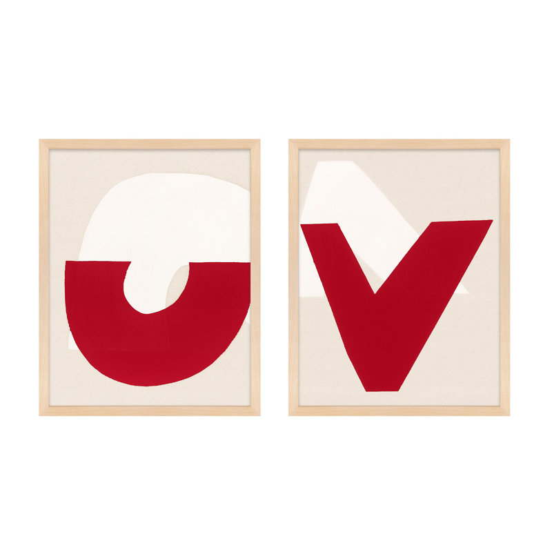 Elements In Red Set Of 2, Brown, 50" H x 40" W x 1.25" D