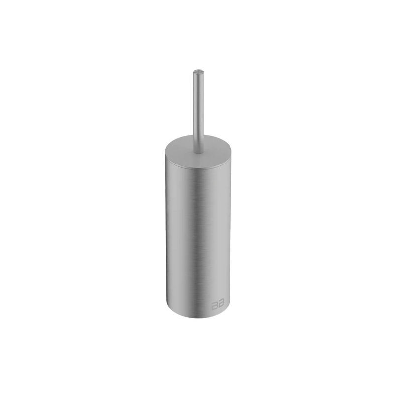 Brosse de toilette + support fermé, Acier inoxydable brossé