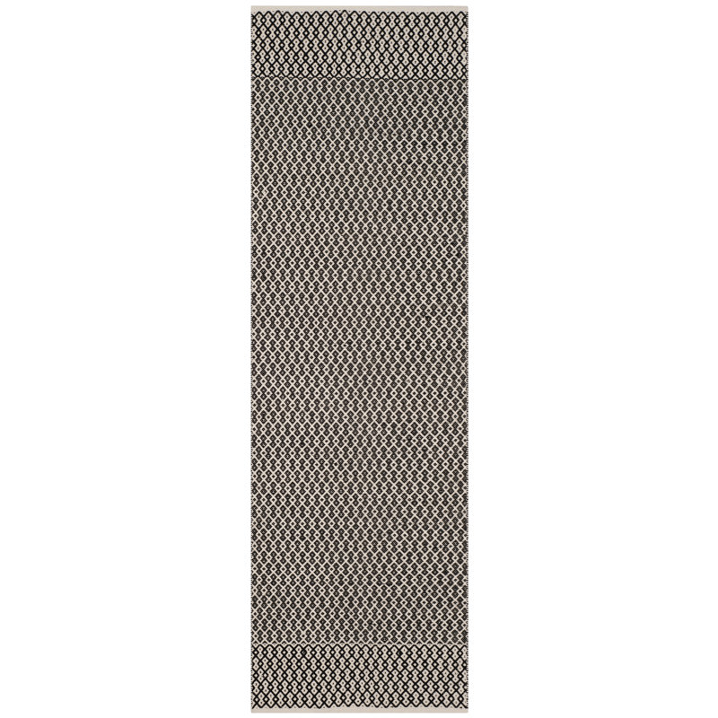 Haqeem Hand Woven Cotton Geometric Rug, Runner 2'3" x 8'