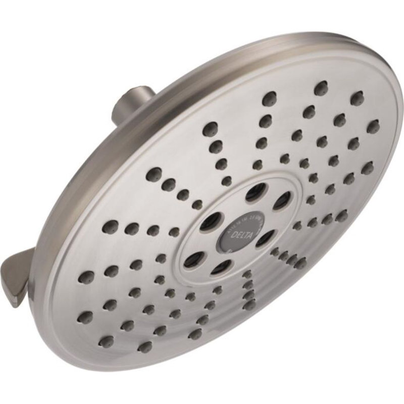 Pomme de douche à pluie réglable avec technologie H2Okinetic, Acier inoxydable Lumicoat