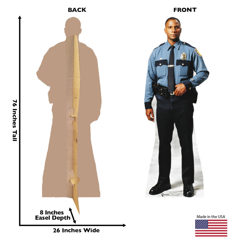 Life-Size Policeman Cardboard Standup with Blue Uniform