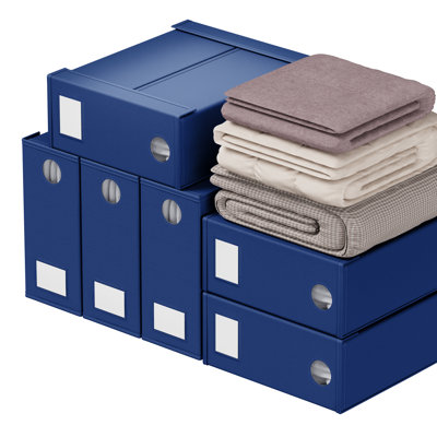 6 Pack Bed Sheet Organizers and Storage, Foldable Linen Closet Organizer with Window for Queen and King Size Bedding