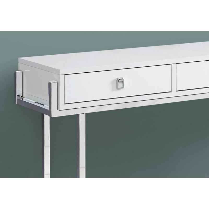 Table d'appoint, console, vestibule, étroit, canapé, Blanc / argenté