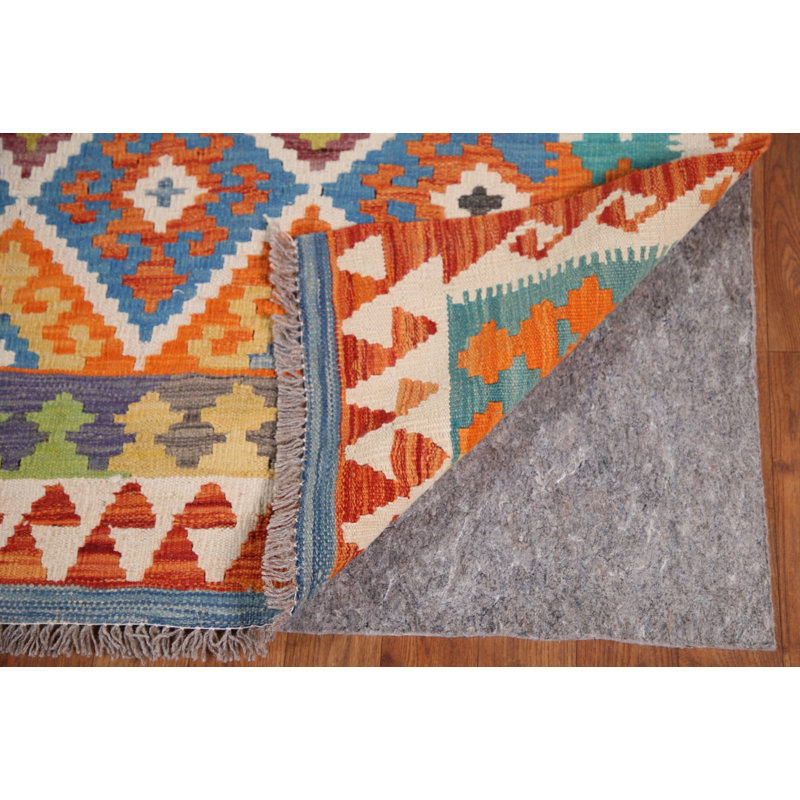 Tapis oriental réversible en laine Kilim 7 x 10