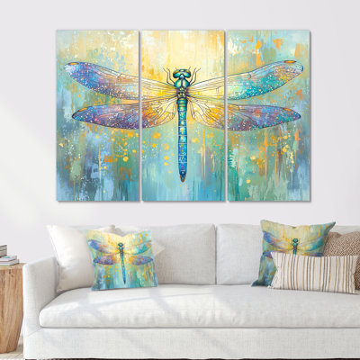 «Iridescent Wings Of A Dragonfly V», ensemble de reproduction d'art mural libellule