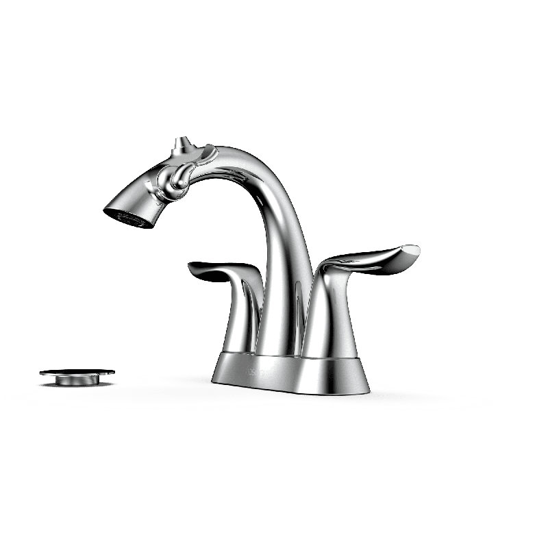 Nasoni Centerset Bathroom Fountain Faucet with Drain Assembly and Filter, Polished Chrome